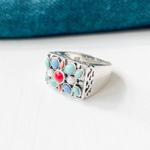 925 Sz 7 Multi Gemstone Ring